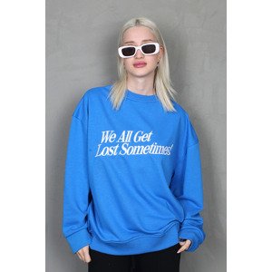 Madmext Saxe Printed Sweatshirt