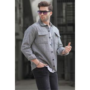 Madmext Gray Lumberjack Men's Shirt 6726