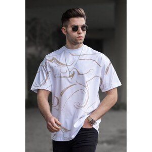 Madmext Men's Patterned White T-Shirt 5362