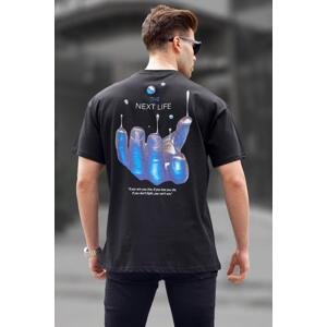 Madmext Men's Black Printed Regular fit T-Shirt 6121