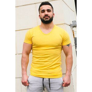 Madmext Plain Basic Yellow T-Shirt 3005