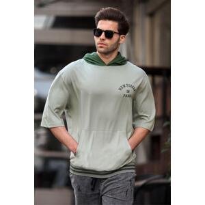 Madmext Men's Mint Green Hooded T-Shirt 6182