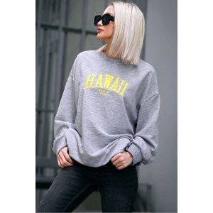 Madmext Gray Crew Neck Printed Sweatshirt