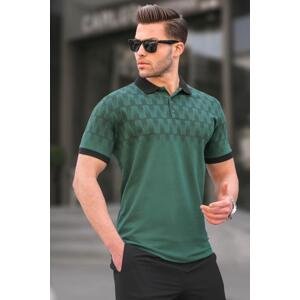 Madmext Dark Green Slim Fit Patterned Men's Polo T-Shirt 6109