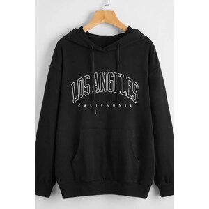 Madmext Mad Girls Hooded Black Women's Sweatshirt Mg810