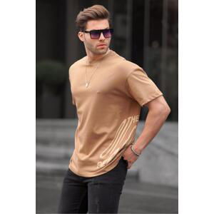 Madmext Men's Cappuccino Patterned T-Shirt 6178