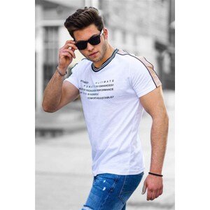 Madmext Men's Printed White T-Shirt 4530