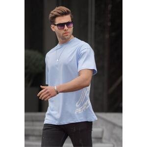 Madmext Baby Blue Patterned Men's T-Shirt 6178