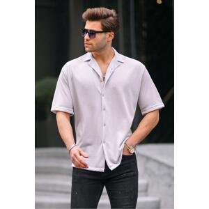 Madmext Men's Gray Short Sleeve Shirt 6728