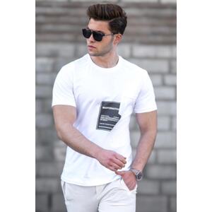 Madmext Men's Printed White T-Shirt 5271