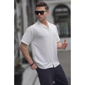 Madmext Men's White Short Sleeve Shirt 6705