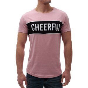 Madmext Printed Crew Neck Pink T-Shirt 2881