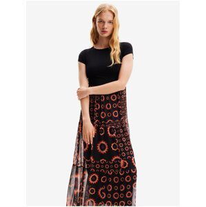 Women's black floral maxi dress Desigual Galiana - Women