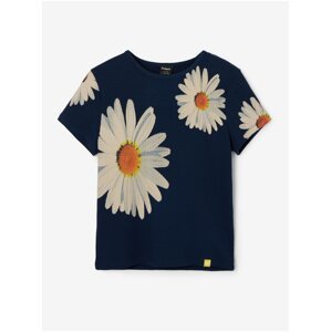 Dark blue girls' floral t-shirt Desigual Danerys - Girls