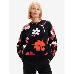 Red-black women's floral sweater Desigual Luca - Women