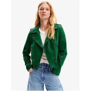 Women's green faux leather jacket Desigual Harry - Women