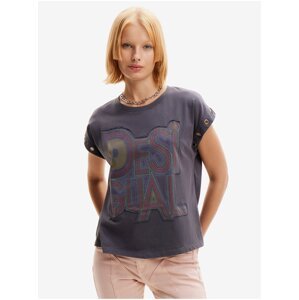 Women's Dark Grey T-Shirt Desigual Berlin - Women