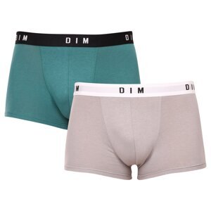DIM BOXER ORIGINAL 2x - Pánske boxerky 2 ks - zelená - sivá
