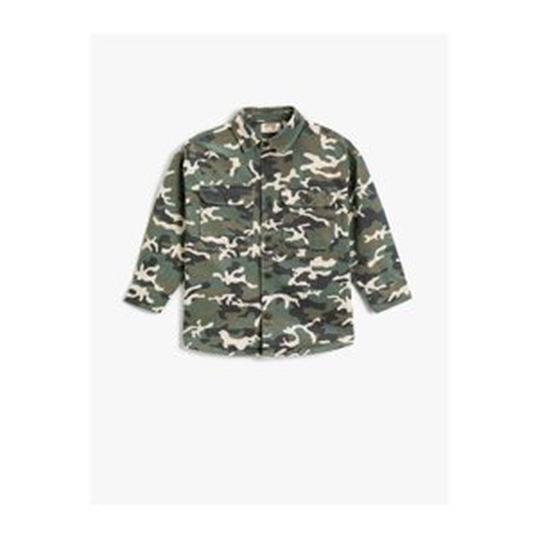 Koton Camouflage Patterned Oversize Jacket Cotton