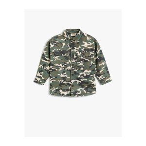 Koton Camouflage Patterned Oversize Jacket Cotton