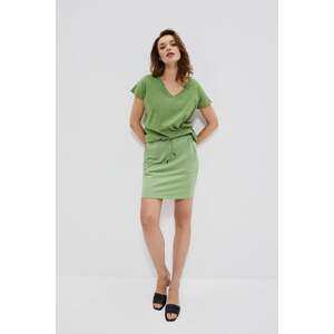 Plain skirt with pockets - green