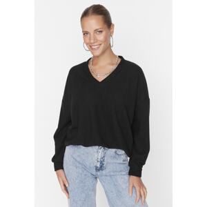 Trendyol Black Oversized Thessaloniki Knitted Sweatshirt