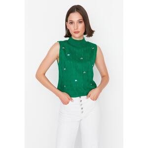Trendyol Green Embroidery Detailed Knitwear Sweater