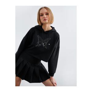 Koton Hooded Embroidered Sweatshirt