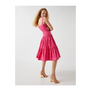 Koton Strap Frilly Midi Length Dress