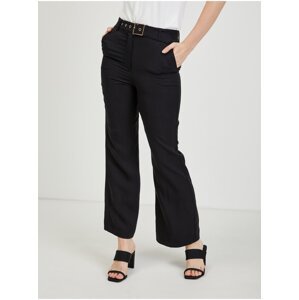 Black women's wide trousers with linen ORSAY - Ladies