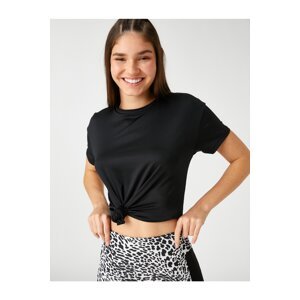 Koton Crop Sports T-Shirt Short Sleeves Crew Neck Soft Textured.