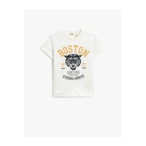 Koton Tiger Printed Short Sleeve T-Shirt Crew Neck Cotton
