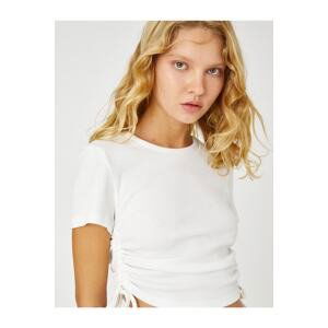 Koton Crop Pleated T-Shirt Short Sleeves