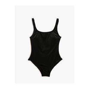 Koton Basic Swimsuit U-Neck Strap Covered