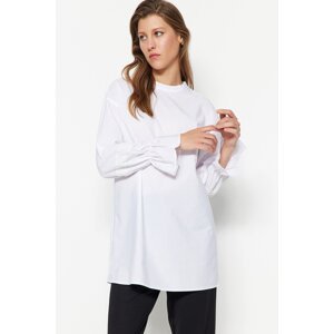 Trendyol White Lace Embroidered Woven Cotton Tunic