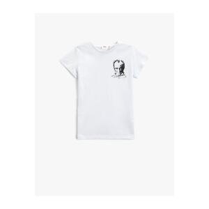 Koton Atatürk Printed T-Shirt Short Sleeved Crew Neck Cotton