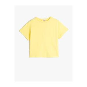 Koton Window Detail Basic T-Shirt Short Sleeve Crew Neck Cotton