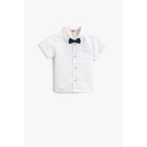 Koton Bow Tie Shirt Short Sleeve Single Pocket