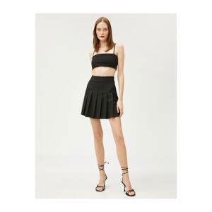 Koton Pleated Mini Skirt With Zipper On The Side