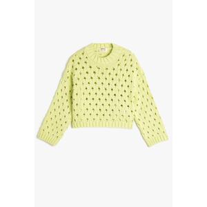 Koton Openwork Sweater Knitwear Round Neck