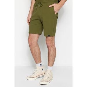 Trendyol Limited Edition Khaki Regular 100% Cotton Label Detail Textured Shorts & Bermuda