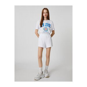 Koton Printed T-Shirt, Crew Neck Short Sleeves, Straight Cut