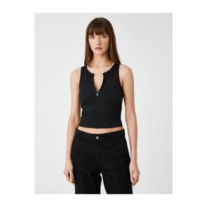 Koton Half Zipper Crop Undershirt Ribbed