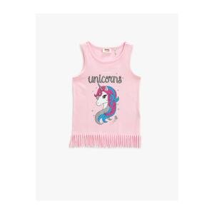 Koton Athlete Crew Neck Unicorn Printed Tassels