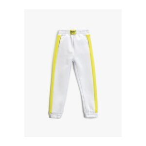 Koton Jogger Sweatpants Color Contrast Pocket Label Detail Elastic Waist