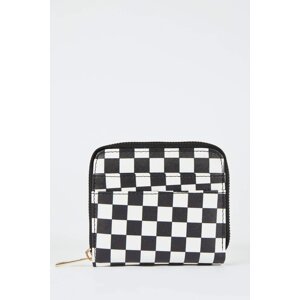 DEFACTO Women's Checkerboard Patterned Faux Leather Wallet