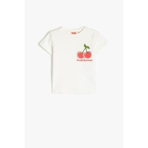 Koton T-Shirt Short Sleeve Round Neck Cherry Printed Cotton