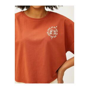 Koton 3sal10279 Women's T-shirt Brown