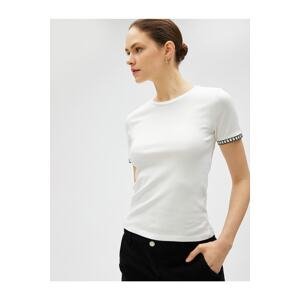 Koton Sleeve Detailed T-Shirt Cotton
