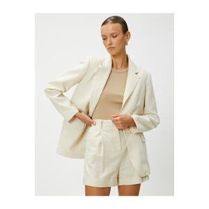 Koton Pocket Flap Linen Blend Blazer Jacket